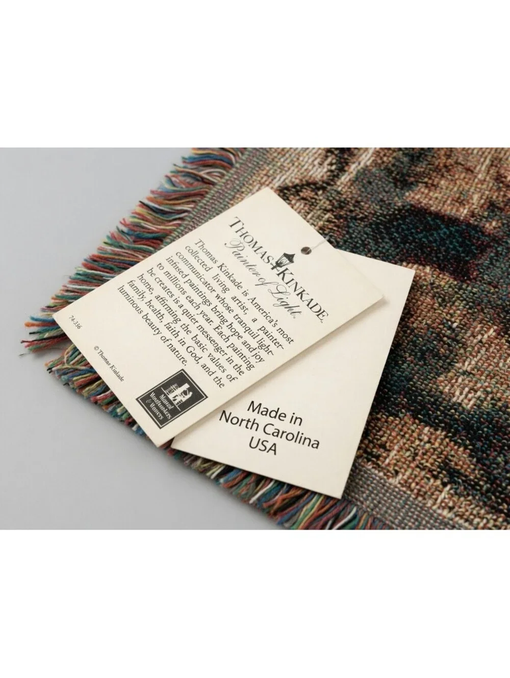 Thomas Kincaid “Evening in the Forest” Tapestry Throw New With Tag